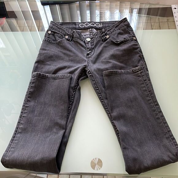 Coogi jeans 7/8 grey bided back pockets stretchy - Picture 9 of 12